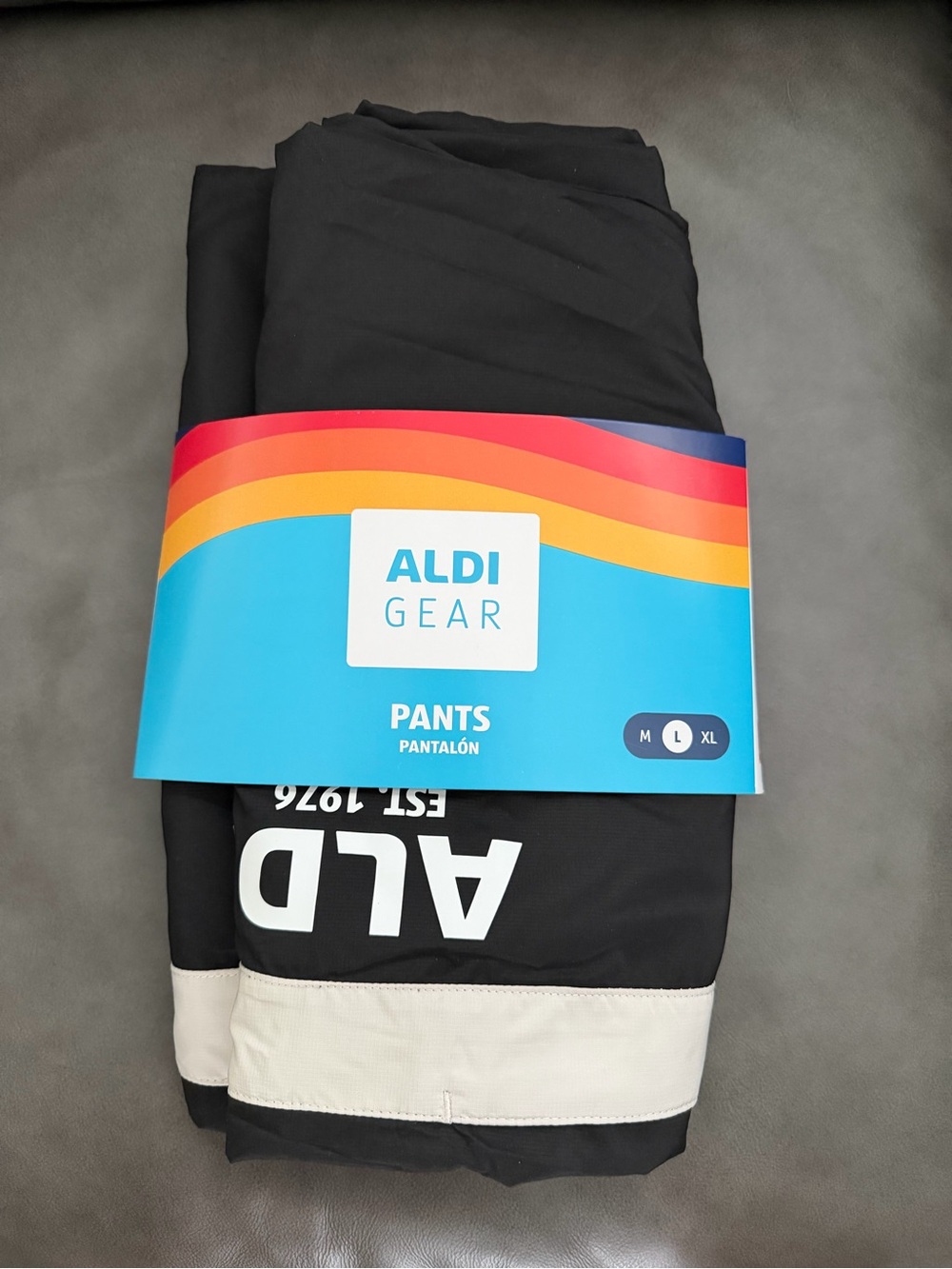 Aldi Gear L Black jogger pants elastic waistband athletic lounge sweatpants NWT